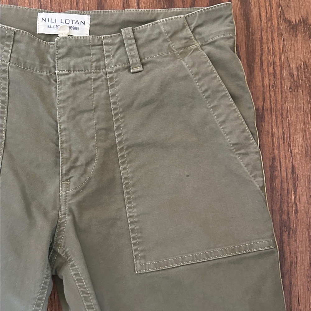 Nili Lotan green Jenna Pant with side stripe tape, size 0 - Picture 4 of 4